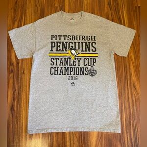 Pittsburgh Penguins 2016 Stanley Cup Champs Gray T-Shirt